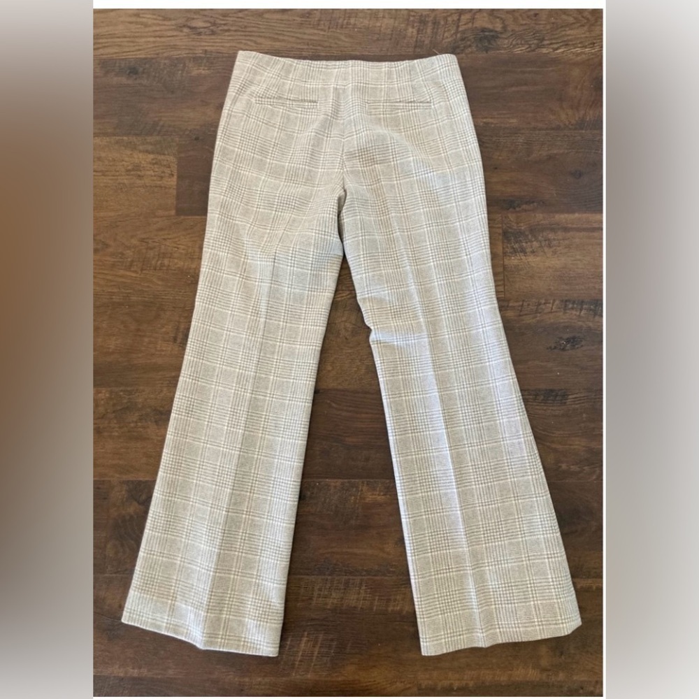 Anthropologie Elevenses The Brighton Plaid Wool Flare Trouser Pants Sz 14 - Picture 2 of 8